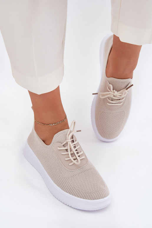 materiaal Persistent model sportschoenen met platform Dames beige Kalyra materiaal Persistent model sportschoenen met platform Dames beige Kalyra