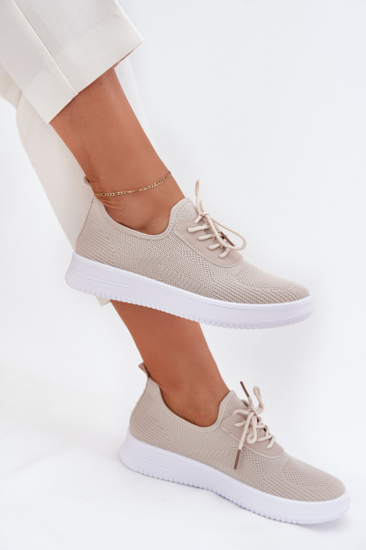 materiaal Persistent model sportschoenen met platform Dames beige Kalyra materiaal Persistent model sportschoenen met platform Dames beige Kalyra