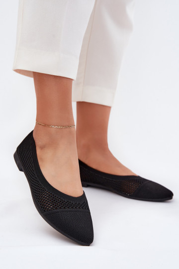 Netz Ballerinas Feminin schZuarze Farbe Alvona 2