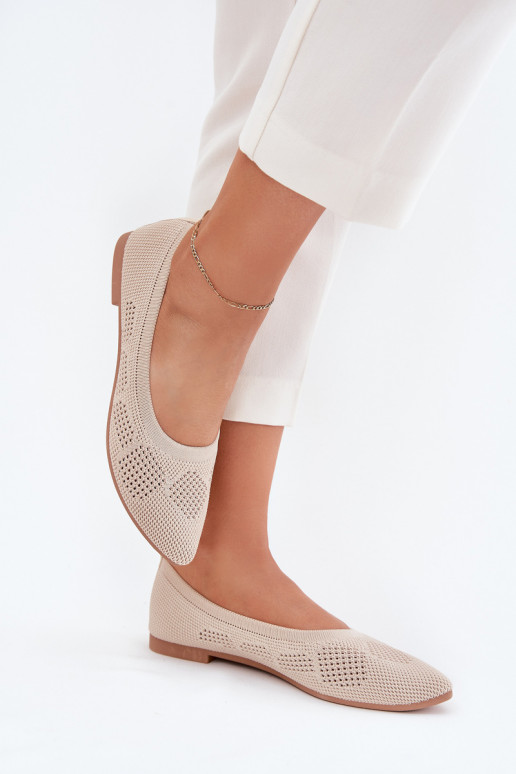 Ballerinas aus Stoff Feminin Beige Zelira
