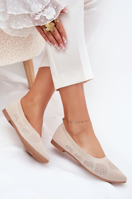 Ballerinas aus Stoff Feminin Beige Zelira