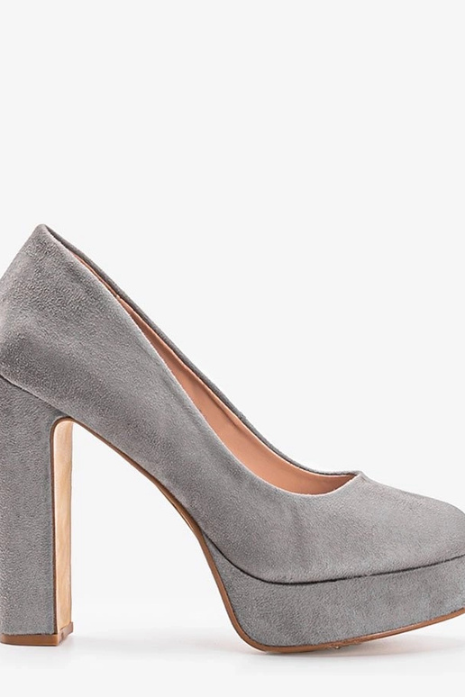 Escarpins gris hauts avec plateforme,...