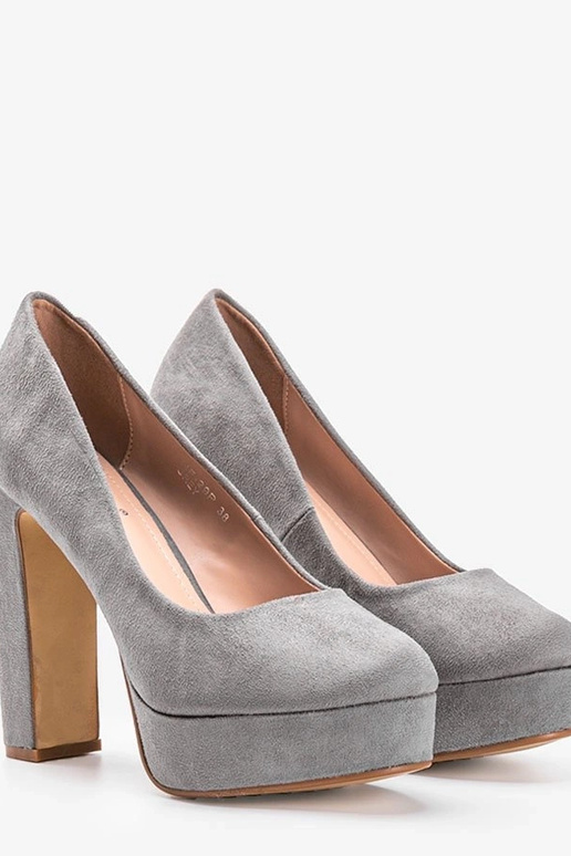 Grijze hoge hakken met platform, „Aisha"
