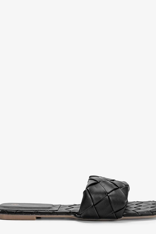 Schwarze geflochtene Sandalen, „Chimmie"