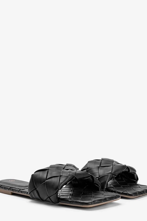 Schwarze geflochtene Sandalen, „Chimmie"