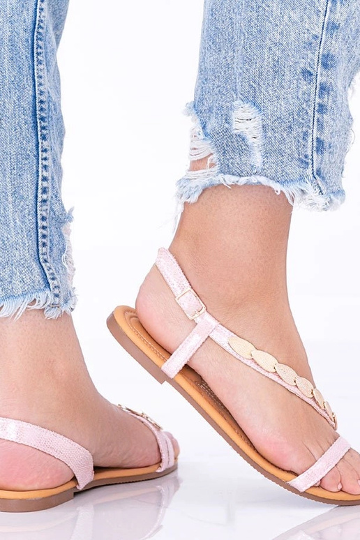 Roze holografische dames sandalen,...