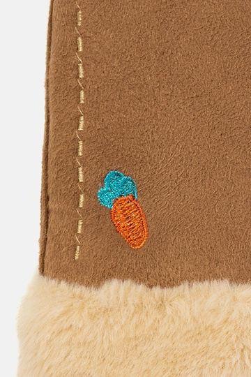 Braune Karottenhandschuhe für Kinder 2