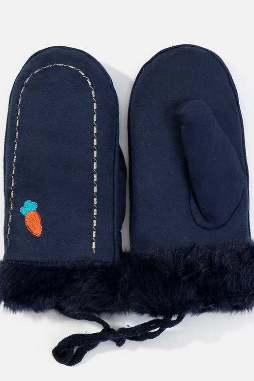 Gants pour enfants bleu marine carotte