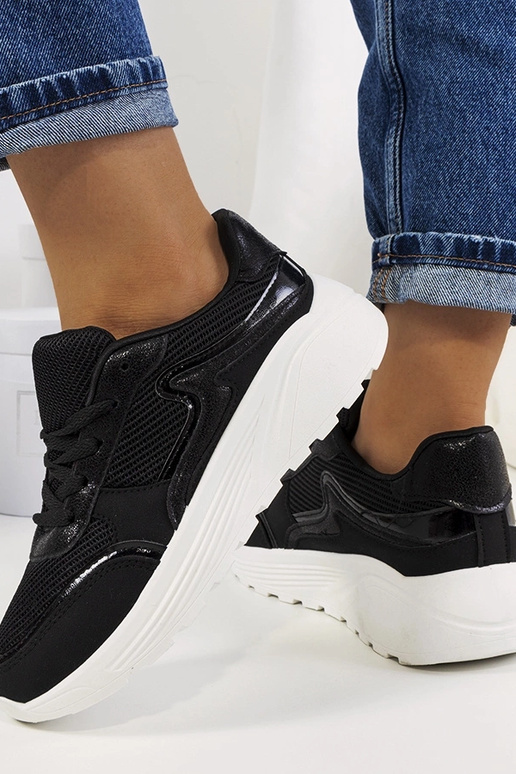 Zwarte dames sportschoenen, „Basemat"