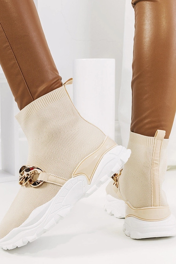 Sandfarbene hohe Sportschuhe, „Hurtado" 2
