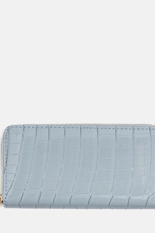 Portefeuille en cuir verni bleu Spangler Portefeuille en cuir verni bleu Spangler