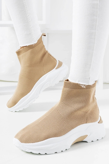 Baskets de sport hautes marron, « Melissa »