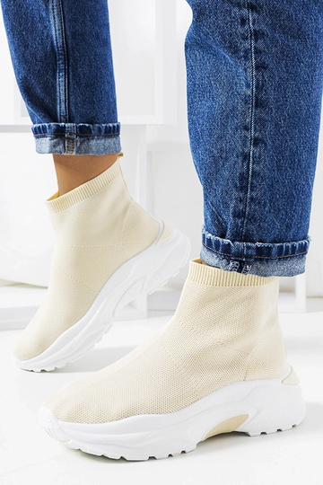 Beige hoge sportschoenen,...