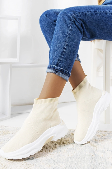 Beige hoge sportschoenen,... 2