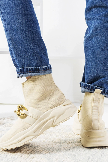 Martina beige high top sneakers 2