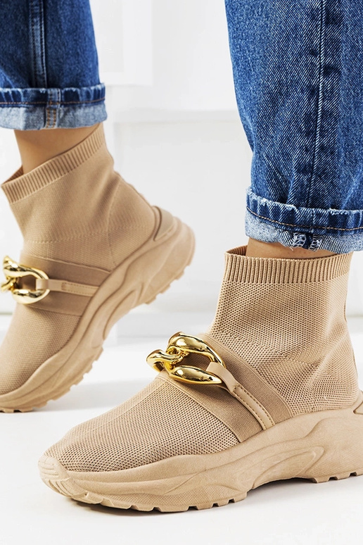 Bruine hoge sportschoenen, „Martina"