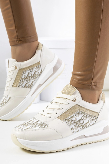 Baskets de sport beiges à semelle épaisse et lacets Aloisia 2