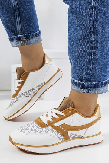 Chiara hvide og brune sneakers til kvinder