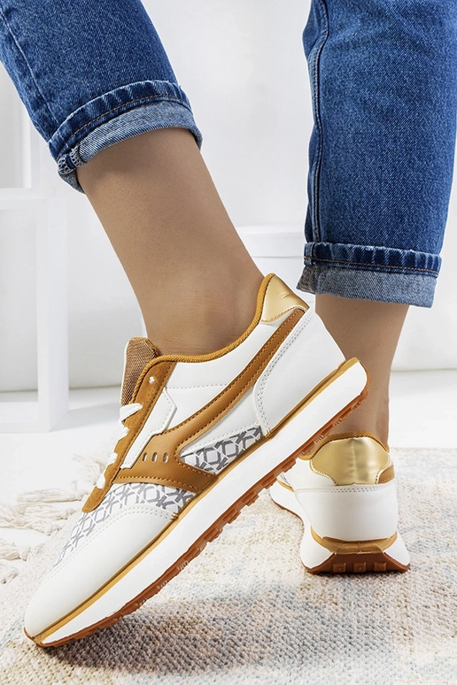 Chiara hvide og brune sneakers til... Chiara hvide og brune sneakers til...