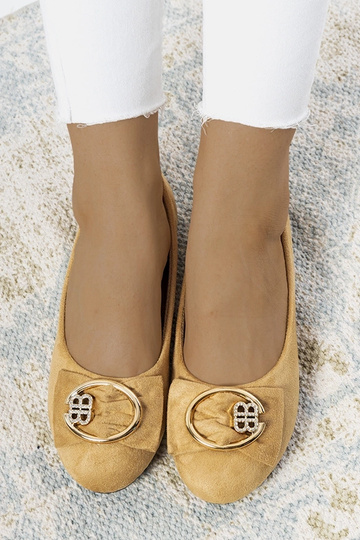Beige Ribero Buckle Ballet Flats 2