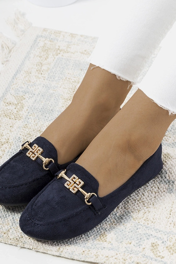 Donkerblauwe mocassins met... 2