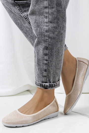 Ballerines en cuir beige Elmas 2