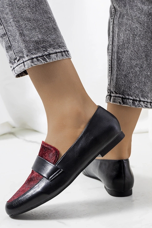 Chaussures femme Kolk noires et bordeaux Chaussures femme Kolk noires et bordeaux