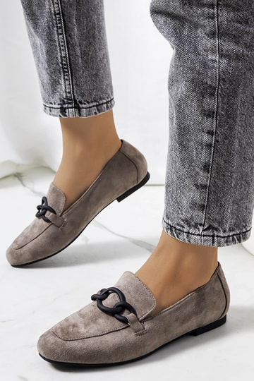 Mocassins gris en cuir, «... 2
