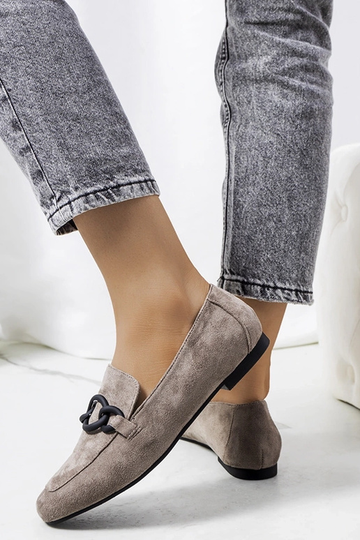Mocassins gris en cuir, « Dante »