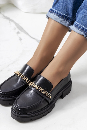 Zwarte mocassins op hoge... 2