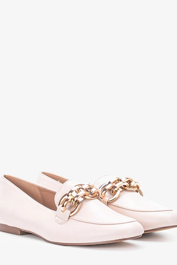 Beige Segarra Chain Loafers