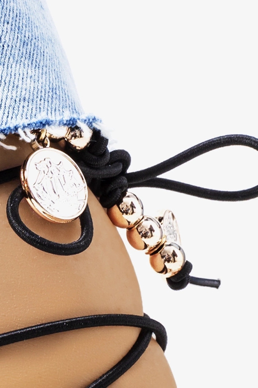 Sandales Albertis en cuir verni noir