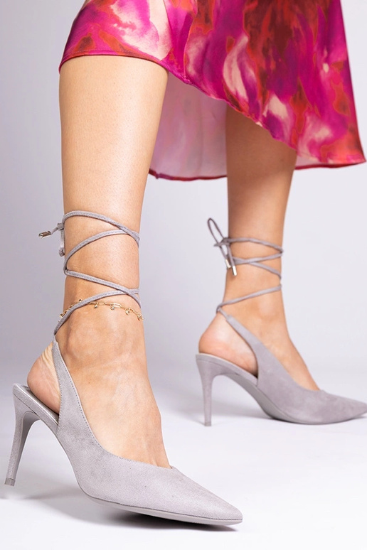 Escarpins à bout ouvert gris Hakola Escarpins à bout ouvert gris Hakola