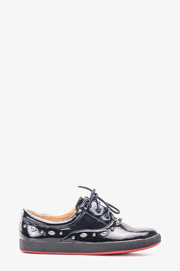 Mikaela Marineblå Laklæder børnesneakers