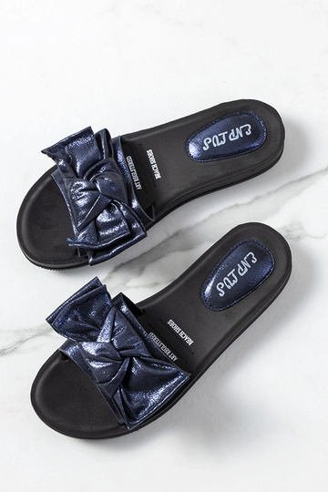 Marineblå flip-flops med en skinnende sløjfe Sora 2