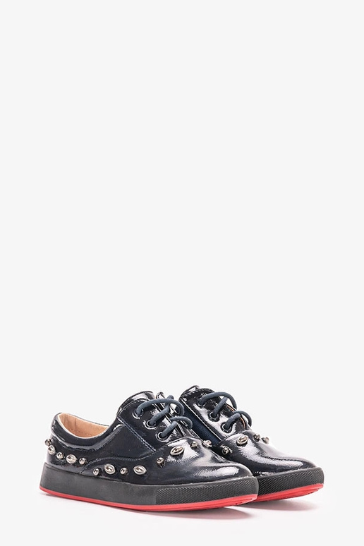 Marineblå Fatna børnesneakers i lak Marineblå Fatna børnesneakers i lak