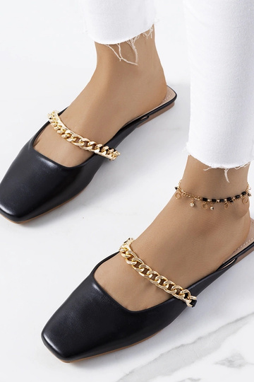 Zwarte elegante slippers,...