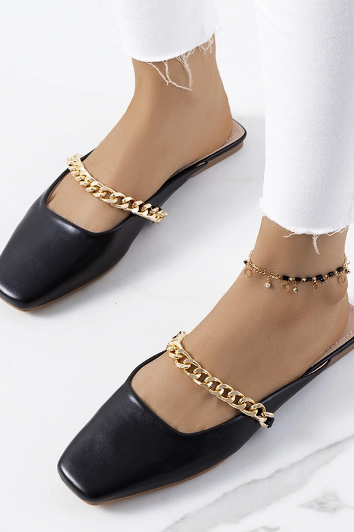 Chaussons élégants noirs, « Baras »