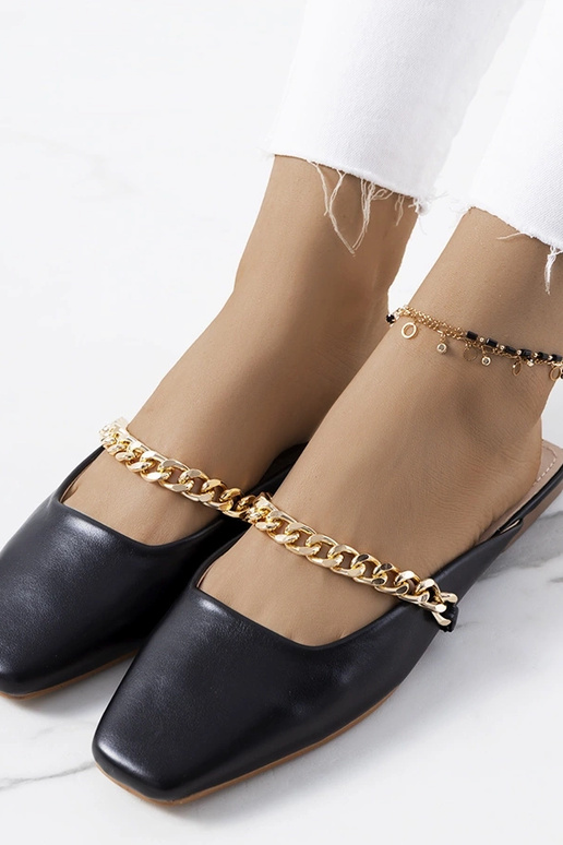 Chaussons élégants noirs, « Baras »