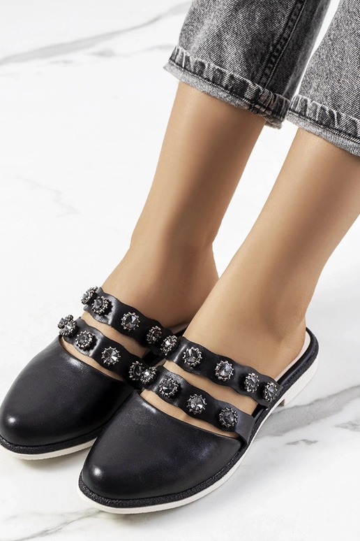 Tongs cloutées noires Asselt