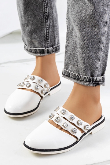 Tongs cloutées blanches Asselt