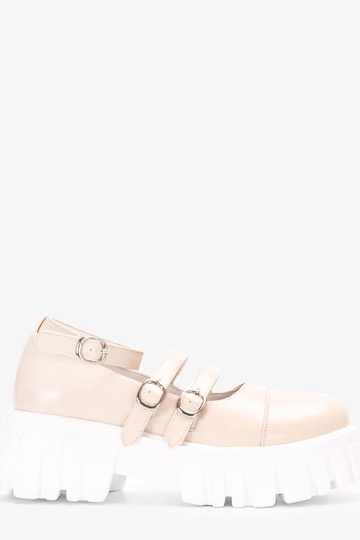 Beige Halbschuhe auf...