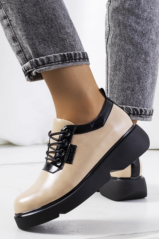 Beige halfhoge schoenen, „Parram"