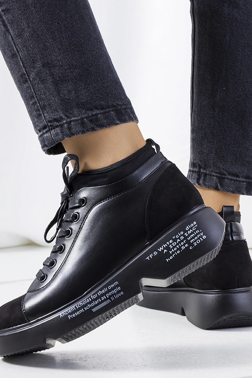 Schwarze Sneakers mit hoher Sohle Ambly Schwarze Sneakers mit hoher Sohle Ambly