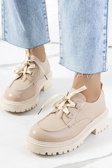 Beige Damen-Halbschuhe, „Labour"