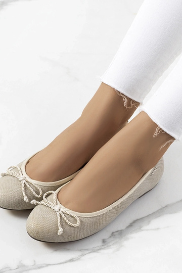Beige Ballerinas für Damen... 2