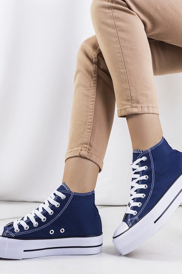 Korgay Navy Blue Platform Sneakers