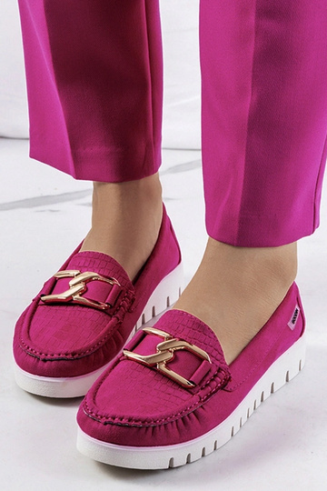 Mocassins roses à plateforme, « Campini »