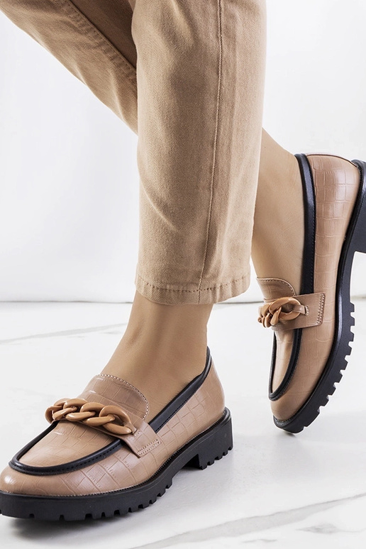 Braune Halbschuhe mit dekorativer...