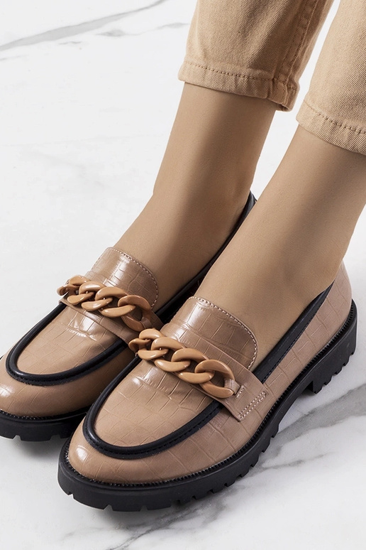 Bottines marron avec chaîne...